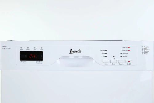 Avanti DWF18V0W 53 dBA White Built-In Front-Control Dishwasher
