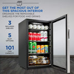 Ivation 101-Bottle Wine Cellar, Freestanding Mini Fridge - Stainless Steel