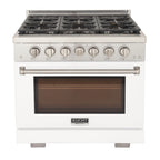 Professional 36-in Natural Gas Range in White with True Simmer Burners