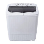 Hassch Semi-Automatic Washing Machine with 2 Tub, Compact Laundry Machine with Built-in Drain for Home, Apartment, Gray