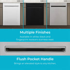 Kenmore 02214639 24" Built-in Stainless Steel Tub Dishwasher, Removeable 3rd Rack, SmartWash, Black