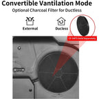 Stainless Steel Range Hood 30 inch Under Cabinet Range Hood 500 CFM with 3 Way Venting Vent Hood