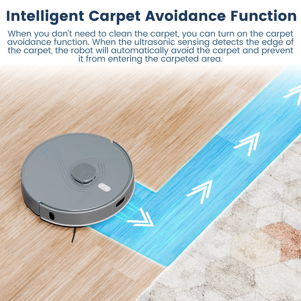 AIRROBO L50+ Robot Vacuum and Mop Cleaners Self-Empty with Ultrasonic Carpet Detection,5500Pa Suction, 75 Days Hands-Free, 180min Long Runtime with Smart Control