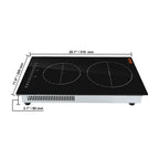 BENTISM 12 inch Electric Cooktop 2 Burners 1800W Stove Top Touch Control