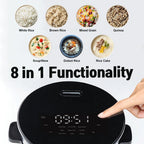 Banu Uniforms in 3-Cup in Multi-Functional Rice Cooker, White, Nonstick Interior