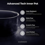 Cuckoo Stainless Steel Rice Cooker 60 Cups Cooked Warmer with Nonstick Pot Easy Switch Start Silver/Black (CR-3032)