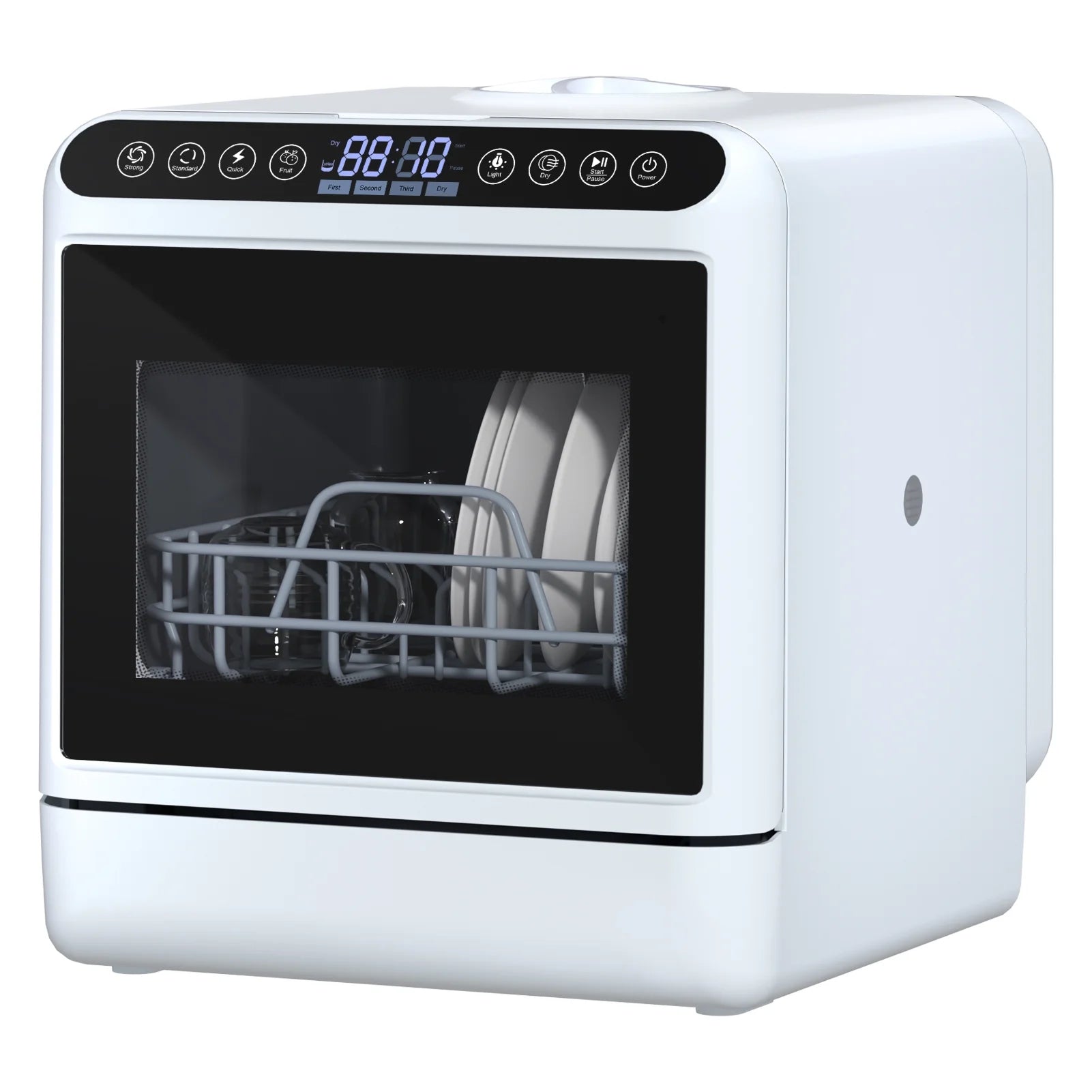 Kitem Mini Dishwasher with 6 Functions, 5 Place Settings -- 2-Tier Rack, 3-Spray Arm, Air-Dry Function, Portable Dishwasher with 5L Water Tank, Automatic Smart Countertop Dishwasher
