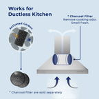 Hauslane Chef Series Base Model WM-530 30" Convertible Wall Mount Chimney Range Hood 120V in Matte White
