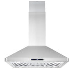 Cosmo 5 Piece Kitchen Appliance Package with 36" Freestanding Gas Range 36" Island Range Hood 24" Built-in Fully Integrated Dishwasher French Door Refrigerator & 48 Bottle Wine Refrigerator
