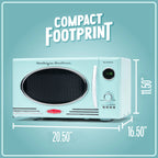 Nostalgia Retro 0.9 Cu. ft. 800-Watt Countertop Microwave Oven, Aqua