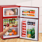 Moifoi 3.1 Cu. Ft. Two-Door Compact Refrigerator, Gray