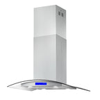 Cosmo 4 Piece Kitchen Appliance Package with 36" Freestanding Dual Fuel Range 36" Island Range Hood 24" Built-in Integrated Dishwasher & French Door Refrigerator Kitchen Appliance Bundles