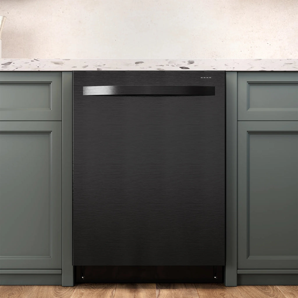 Cozy Home 24" Built-in Dishwasher, Stainless Steel Dish Washer Machine with Large 14-16 Place Settings, 8 Wash Cycles, Energy Star, Black