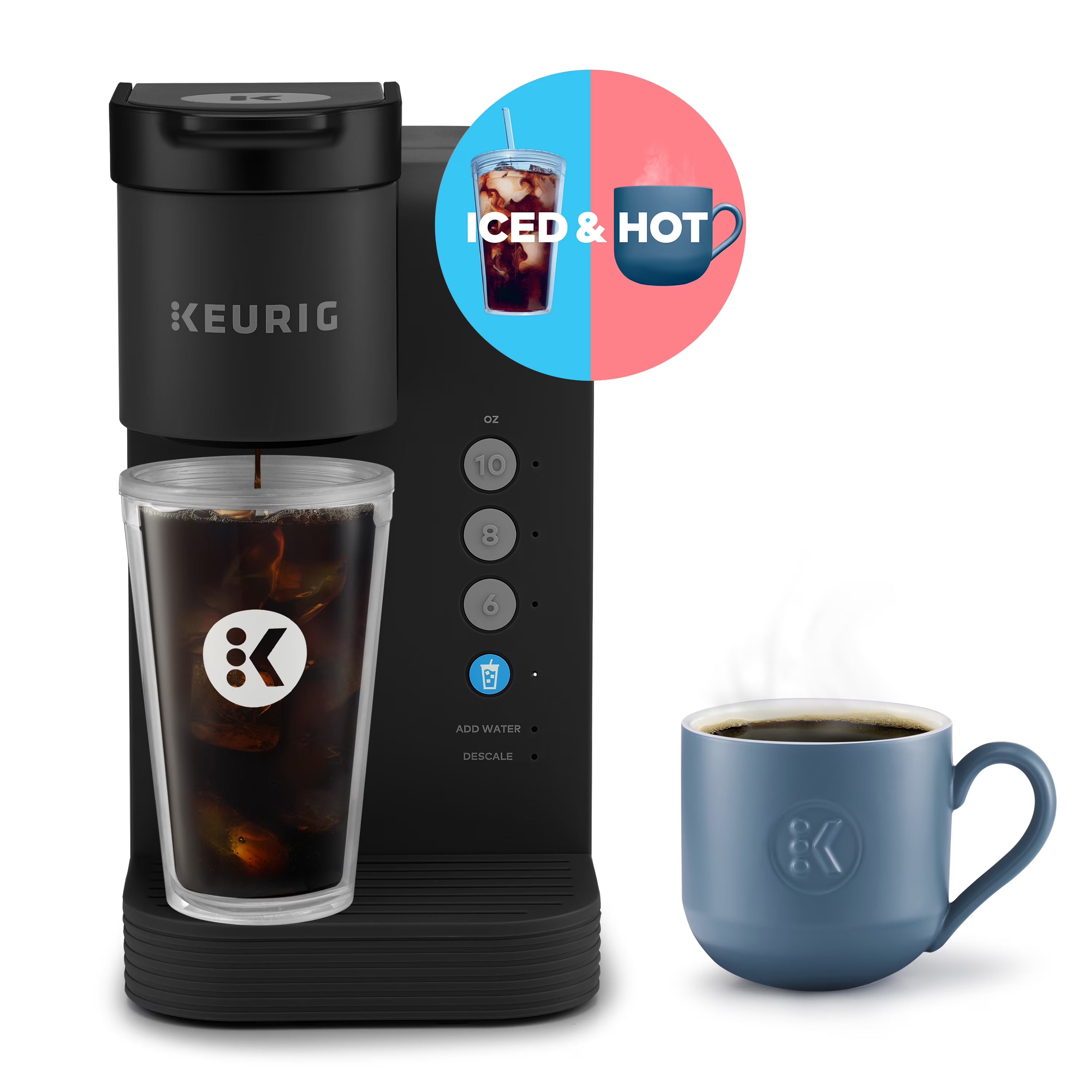 Keurig K-Iced Essentials Iced and Hot Single-Serve K-Cup Pod Coffee Maker, White