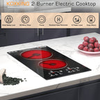 4 Burner Electric Cooktop, 24 Inch Electric Stove Top, Built-in Electric Cooktop with Sensor Touch Control, Timer & Child Lock Included, 9 Power Levels, 6000W, 220-240V Hard Wired (No Plug)