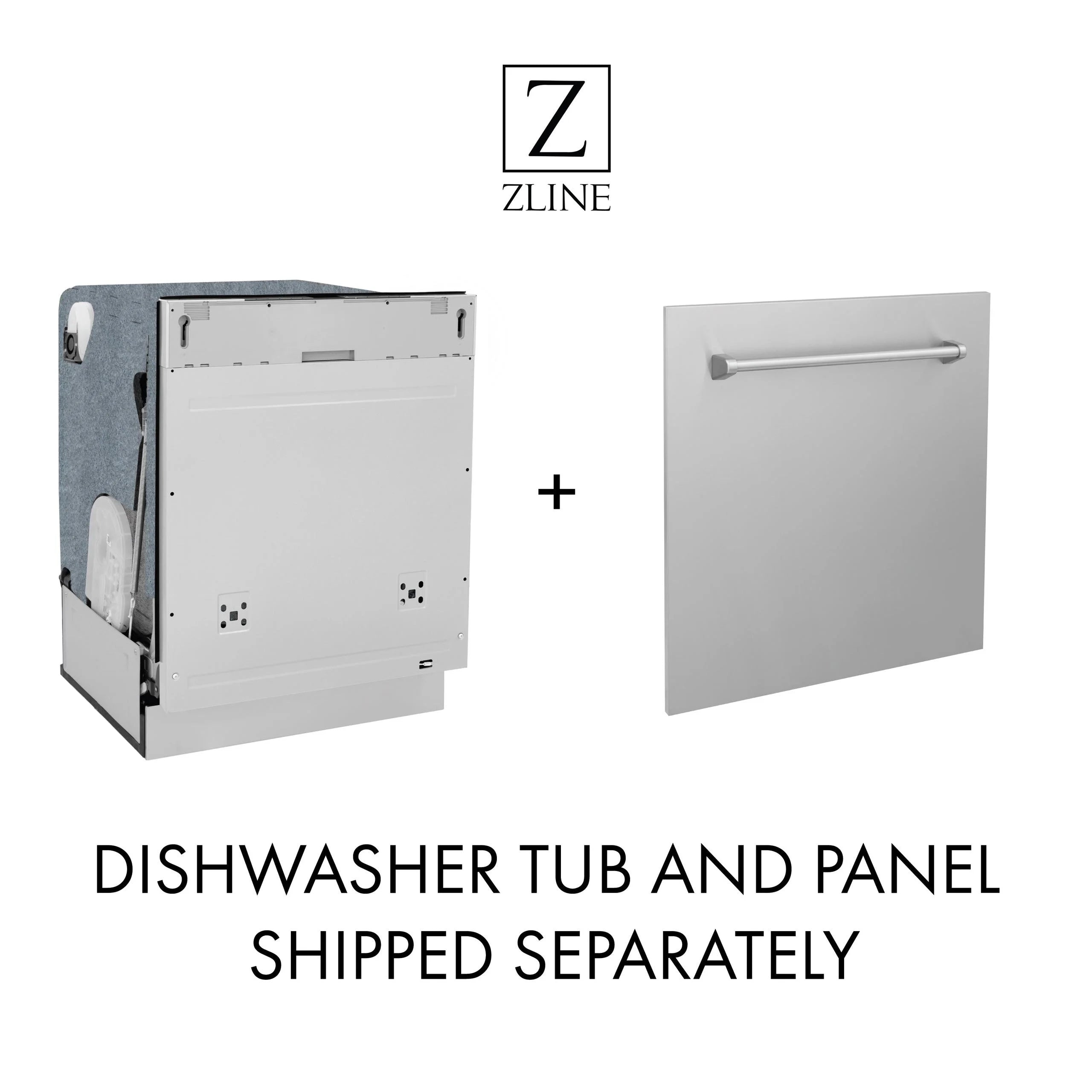 ZLINE 24" Monument Series 3rd Rack Top Touch Control Dishwasher in Black Stainless Steel with Stainless Steel Tub, 45dBa