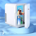 6L Mini Fridge for Bedroom - Car, Office Desk & College Dorm Room - 12v Portable Cooler & Warmer for Food, Drinks, Skincare, Beauty & Makeup - AC/DC Small Refrigerator Red