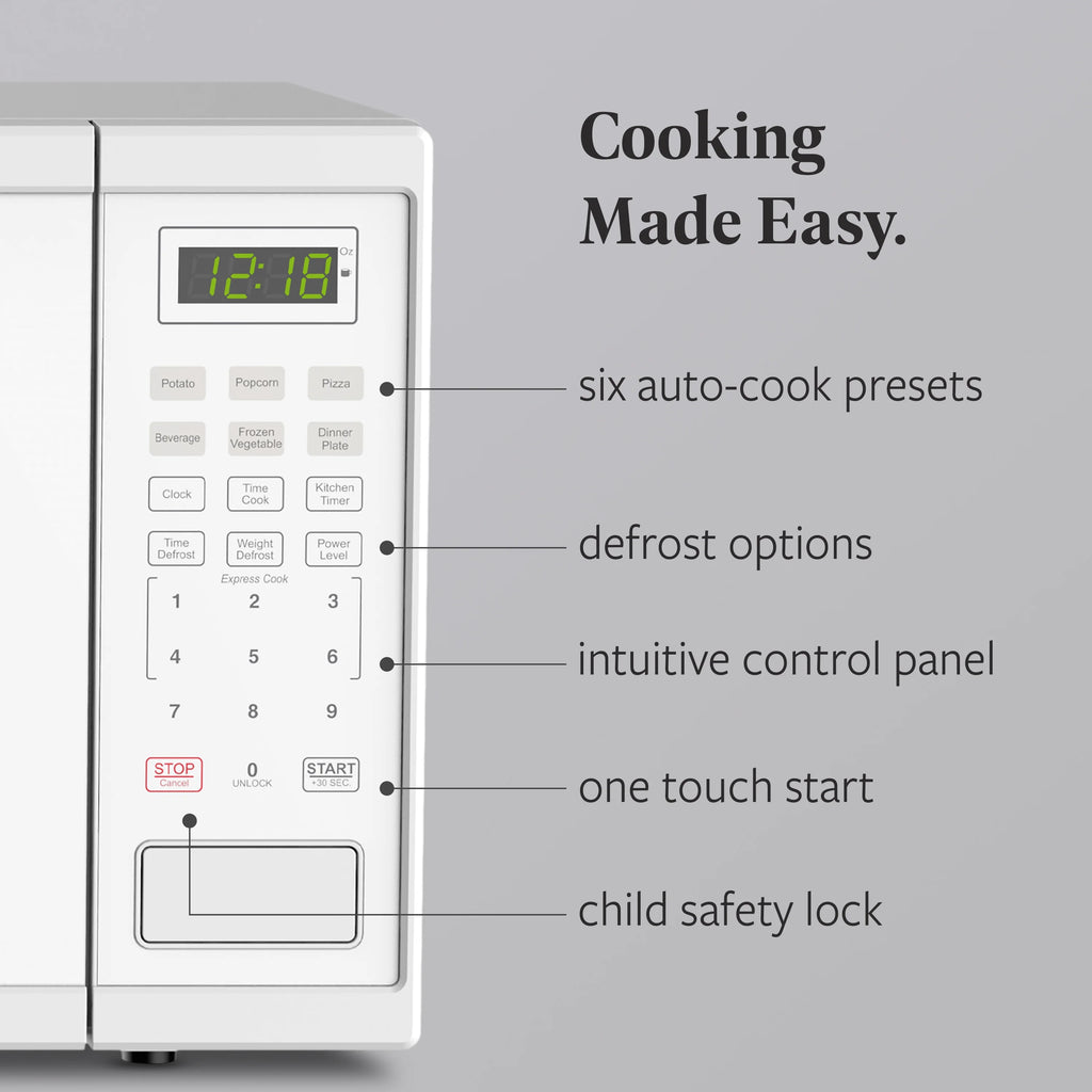 Farberware FMGZ09BKA 0.9 Cu. Ft. Microwave Oven, 900W, Digital Control, LED Display, 6 Cooking Presets, Black