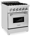 ZLINE 24 In. 2.8 Cu. Ft. Professional Dual Fuel Range In Stainless Steel With Brass Burners (RA-BR-24)