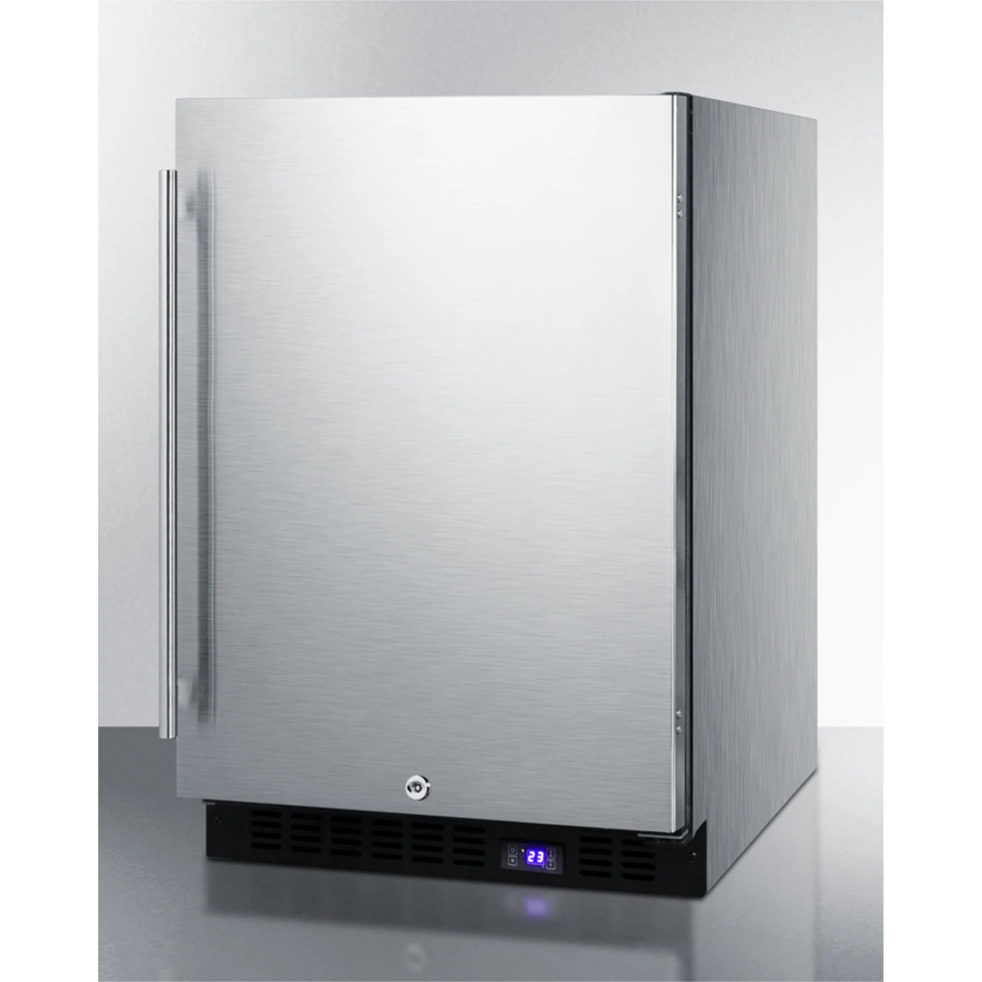 24" Wide Outdoor All-Freezer With Icemaker, Stainless Steel Cabinet