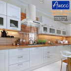 Awoco RH-WT-30 Awoco RH-WT-30 Wall Mount 4 Speeds, 6 Top Round Vent Stainless Steel Range Hood