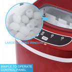 Costway Silver Portable Compact Electric Ice Maker Machine Mini Cube 26lb/Day