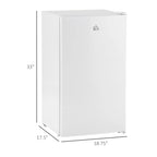 Harper & Bright Designs Double Door Mini Fridge with Freezer, 3.2 Cu.Ft Compact Refrigerator with Adjustable Shelf, Adjustable Thermostat and Reversible Door for Bedroom, Dorm, Home Office, White