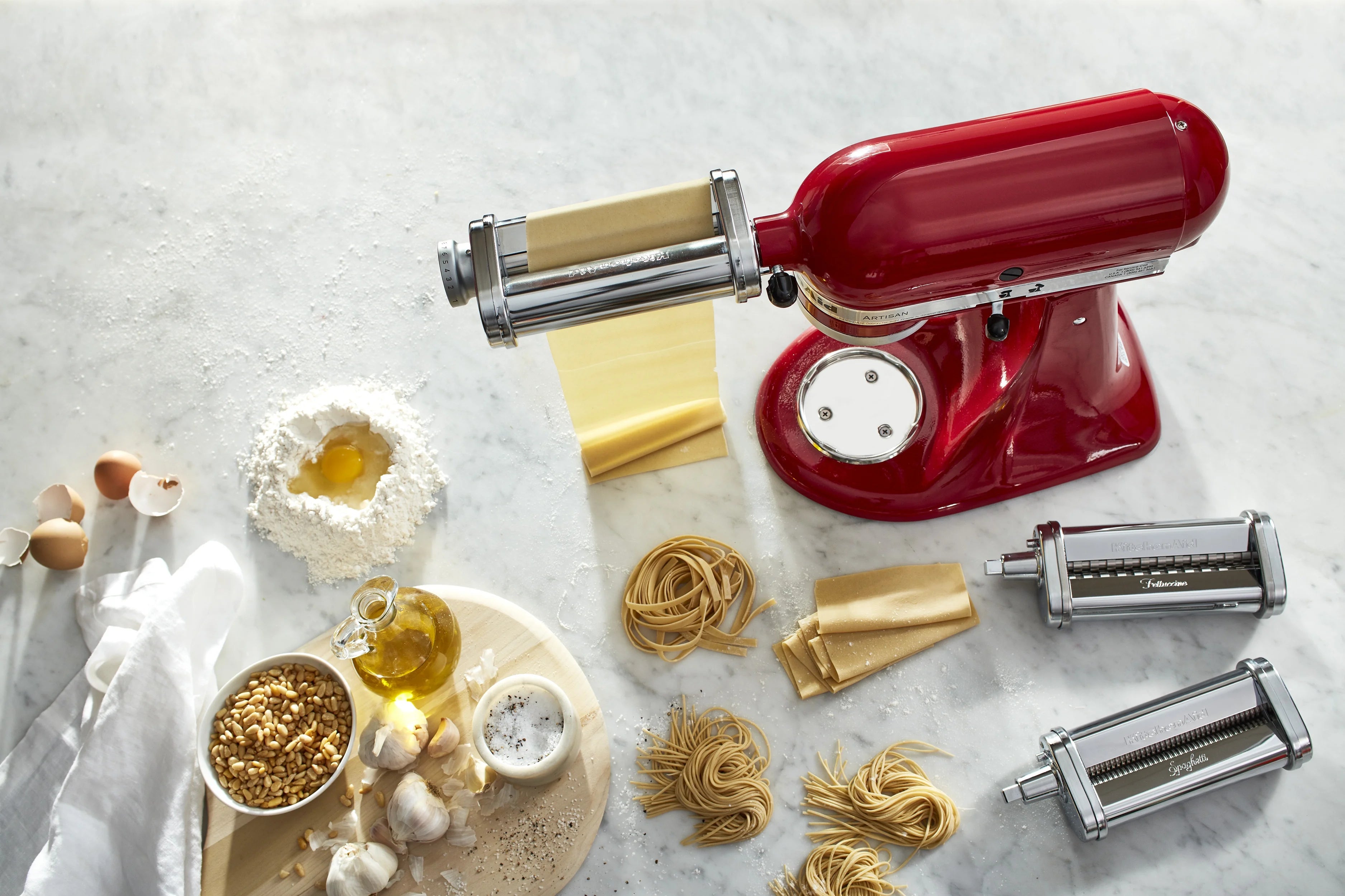 KitchenAid 3-Piece Pasta Roller and Cutter Set, Metal, KSMPRA