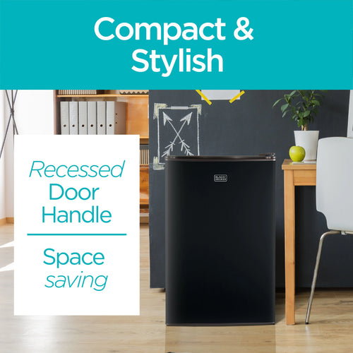BLACK+DECKER BCRK32B Compact Refrigerator & Mini Fridge with Freezer, 3.2 cu. ft., Black