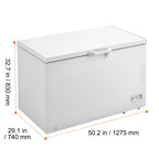 KFFKFF 12.8 Cu.ft / 345L Small Top-Open Chest Freezer 7-Speed?Temperature Control Removable Storage Basket, Freestanding 4 Detachable Baskets, 6 Casters