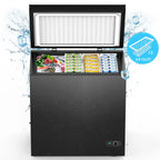 KNDKO 7.0 cu.ft. Chest Freezer with Adjustable Temperature, Free Standing Top Open Door Compact Freezer with Removable Basket for Kitchen/Home/Bar/Garage/Office