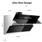BRANO 30 inch Range Hood Stainless Steel Kitchen Hood, 900CFM, Voice/Gesture Sensing, Touch Control, Side-Draft Design