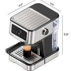 Chefman CraftBrew Espresso Machine w/ Steam Wand and Touch Controls �C Stainless Steel
