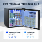 Simzlife 1.6 Cu.ft Mini Fridge with Freezer, Single Door Mini Refrigerator, Black