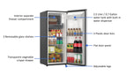 Galanz 6.5 Cu ft One Door Refrigerator, with Water Dispenser, Stainless Steel Look, Estar, New