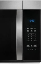 Whirlpool 1.7 cu. ft. Over-the-Range Microwave Oven with 1,000 Watts, 2-Speed 300 CFM Venting System, Add 30 Seconds, Dishwasher-Safe Turntable Plate, and Cooktop Lighting: Stainless Steel
