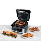 Ninja Foodi 4-in-1 Indoor Grill with 4-Qt Air Fryer, Roast, Bake, & Cyclonic Grilling Technology, Black/Stainless