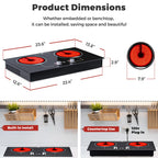 Advwin 2-Burner 1800W Electric Cooktop with Child Safety Lock, Timer & 10 Power Settings - 110V Countertop Stove