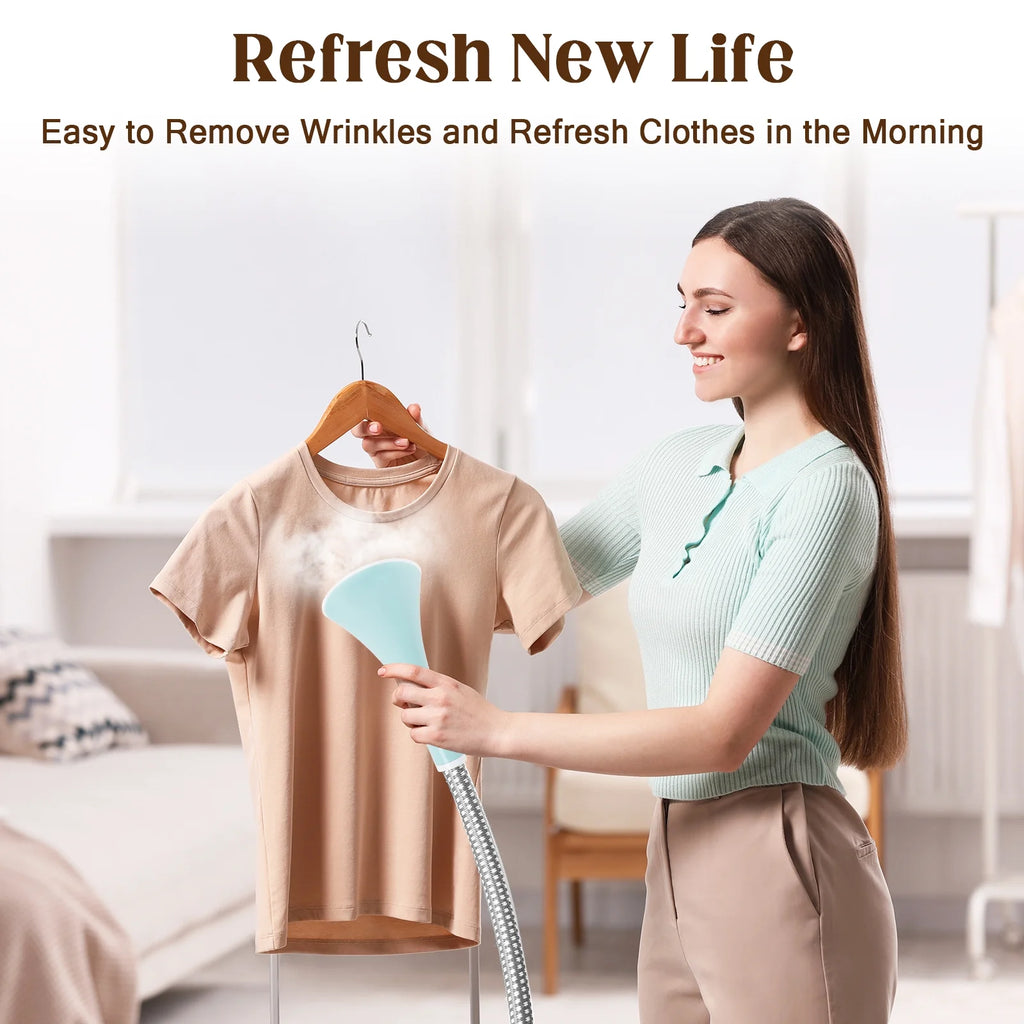 Advwin 2000W Garment Steamer for Clothes Standing, 10 Steam Levels, 2.7L Water Tank, Commercial and Household Use (Gold)