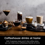 Ninja Luxe Cafe Premier Series, Stainless Steel Espresso Machine and Drip Coffee Maker with integrated Coffee Grinder and Milk Frother, ES601