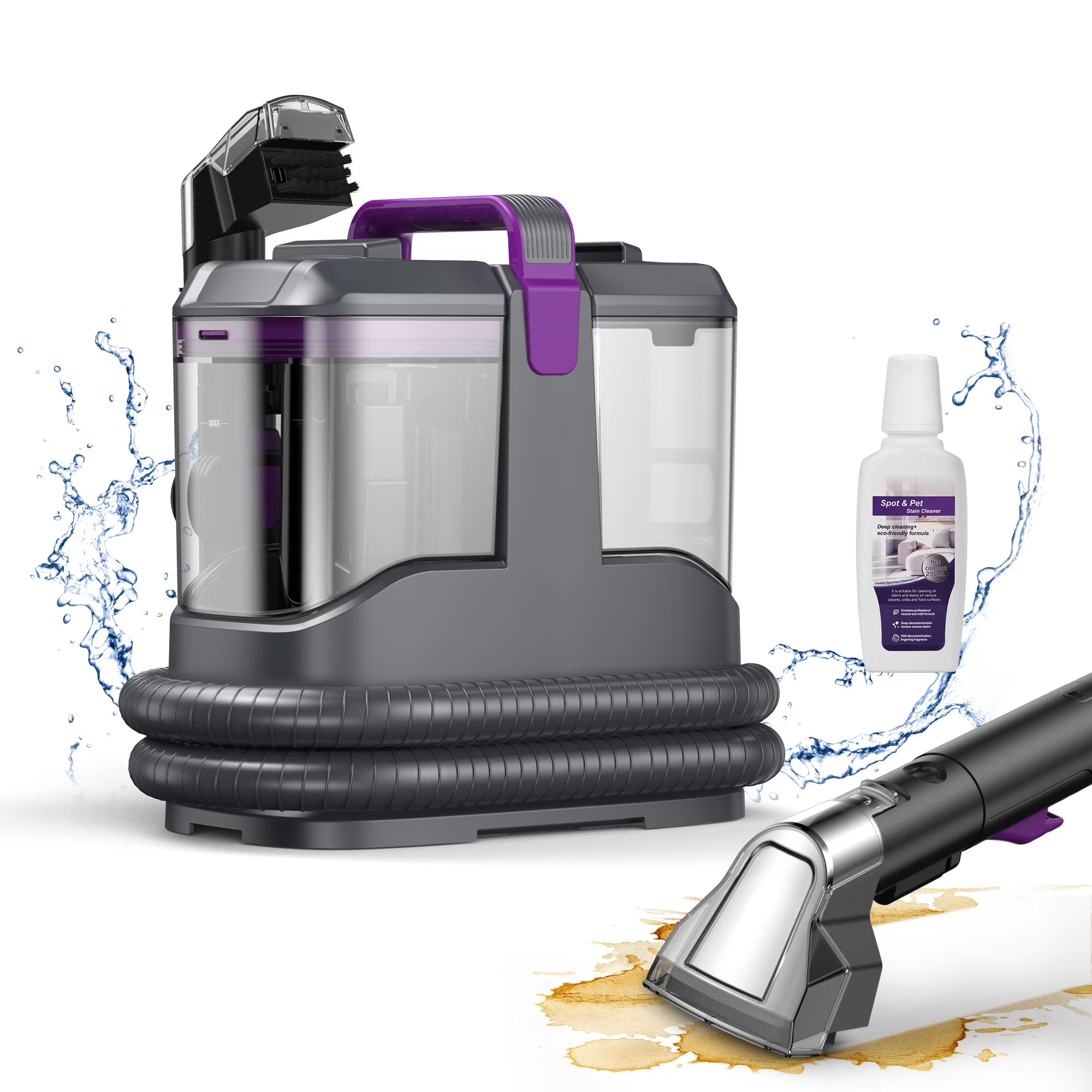 INSE Portable Carpet and Upholstery Vacuum Cleaner, Includes 8.5oz Stain Lifter