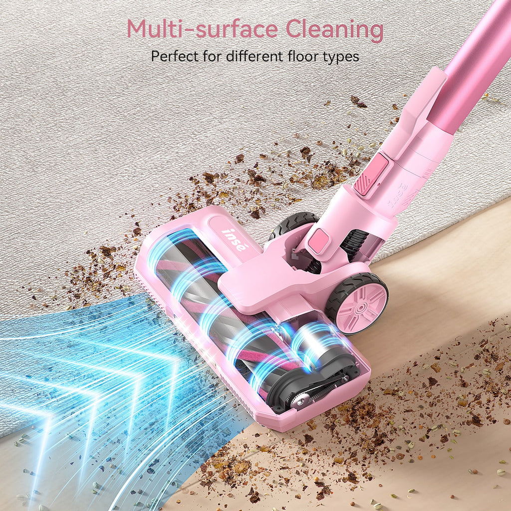 INSE Cordless Vacuum Cleaner, 6 in 1 Powerful Suction Stick ?Vacuum for Home Hardfloor Carpet Pet Hair, S11 Pro