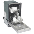 Pemberly Row 18" Stainless Steel Front Control Dishwashers in Silver