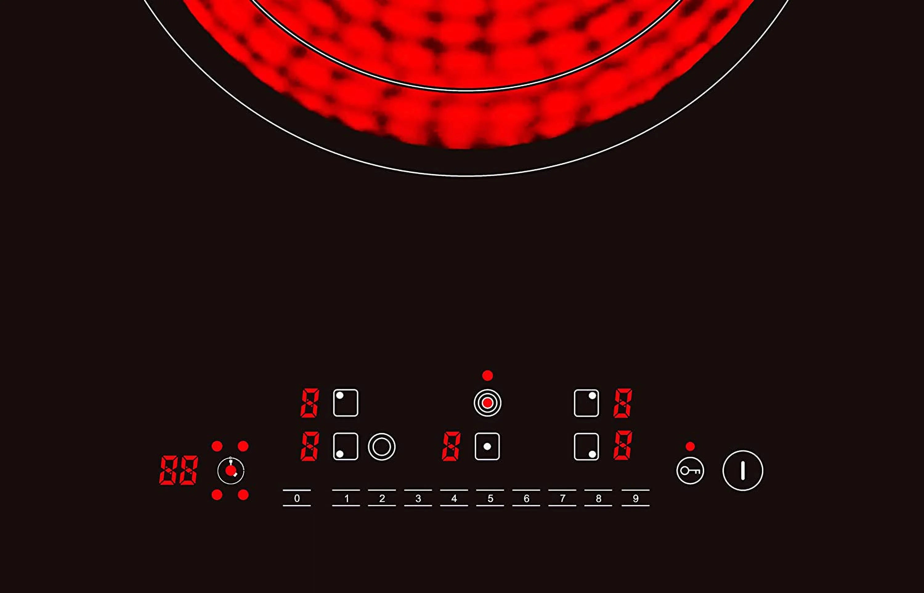 K&H German Designed 5 Burner 36 inch Built-in Kitchen Stove Top Electric Radiant Ceramic Kitchen Cooktop Touch Control 240V 9600W CE36-10208