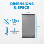 Newair 3.3 Cu. Ft. Compact Mini Refrigerator with Freezer in Black - NRF033BK00