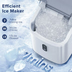 Electactic Nugget Ice Maker Countertop, 35lbs/24H, Self-Cleaning, Pebble Portable Ice Machine with Handle (White)