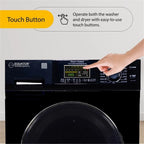 Pemberly Row Pet Compact 110V Vented/Ventless 15 lbs Combo Washer Dryer in Black