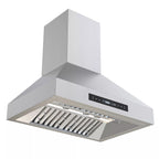 JOEAONZ Wall Mounted Range Hood 30" Kitchen Vent 900 CFM Duct Convertible Touch Control 9 Speed 120V