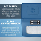 Deco Chef Countertop Portable Ice Maker 40 lb/Day Blue with Extended Warranty