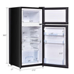 Giantex Compact Refrigerator, 3.4 cu. ft. Mini Cooler Fridge, Freestanding Fridge w/Adjustable Thermostat, Black